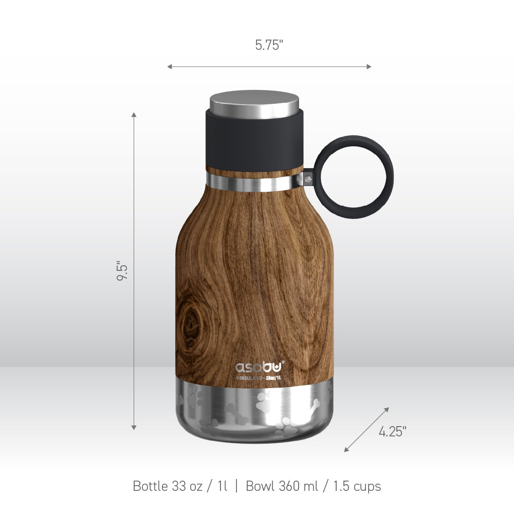 Wood Dog Bowl Bottle