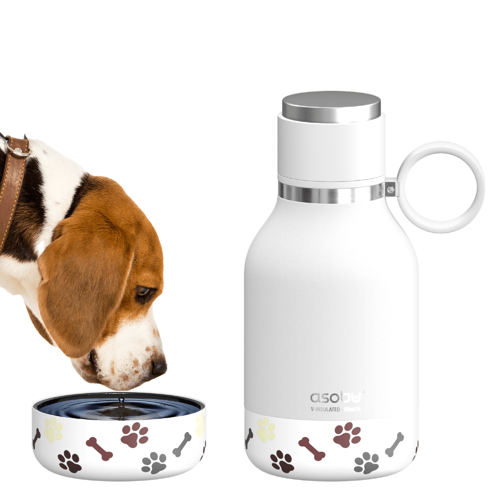 White Dog Bowl Bottle