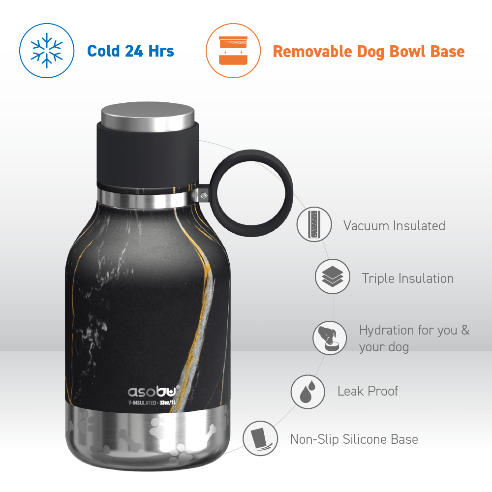 Midnight Marble Dog Bowl Bottle
