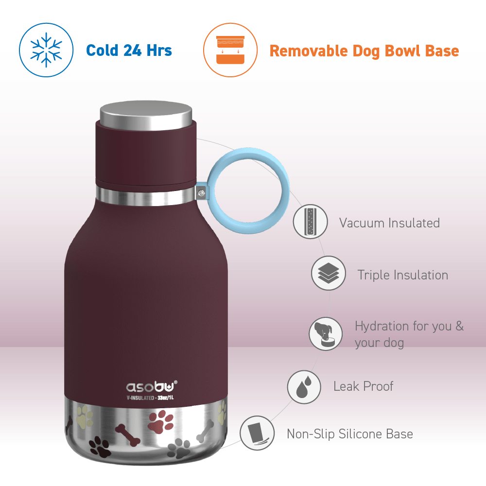 Burgundy Dog Bowl Bottle