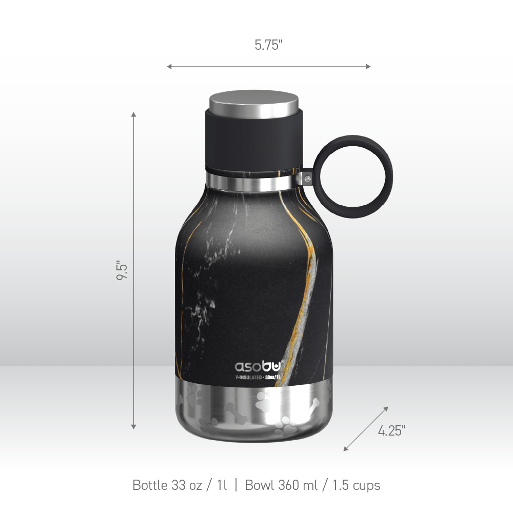Midnight Marble Dog Bowl Bottle