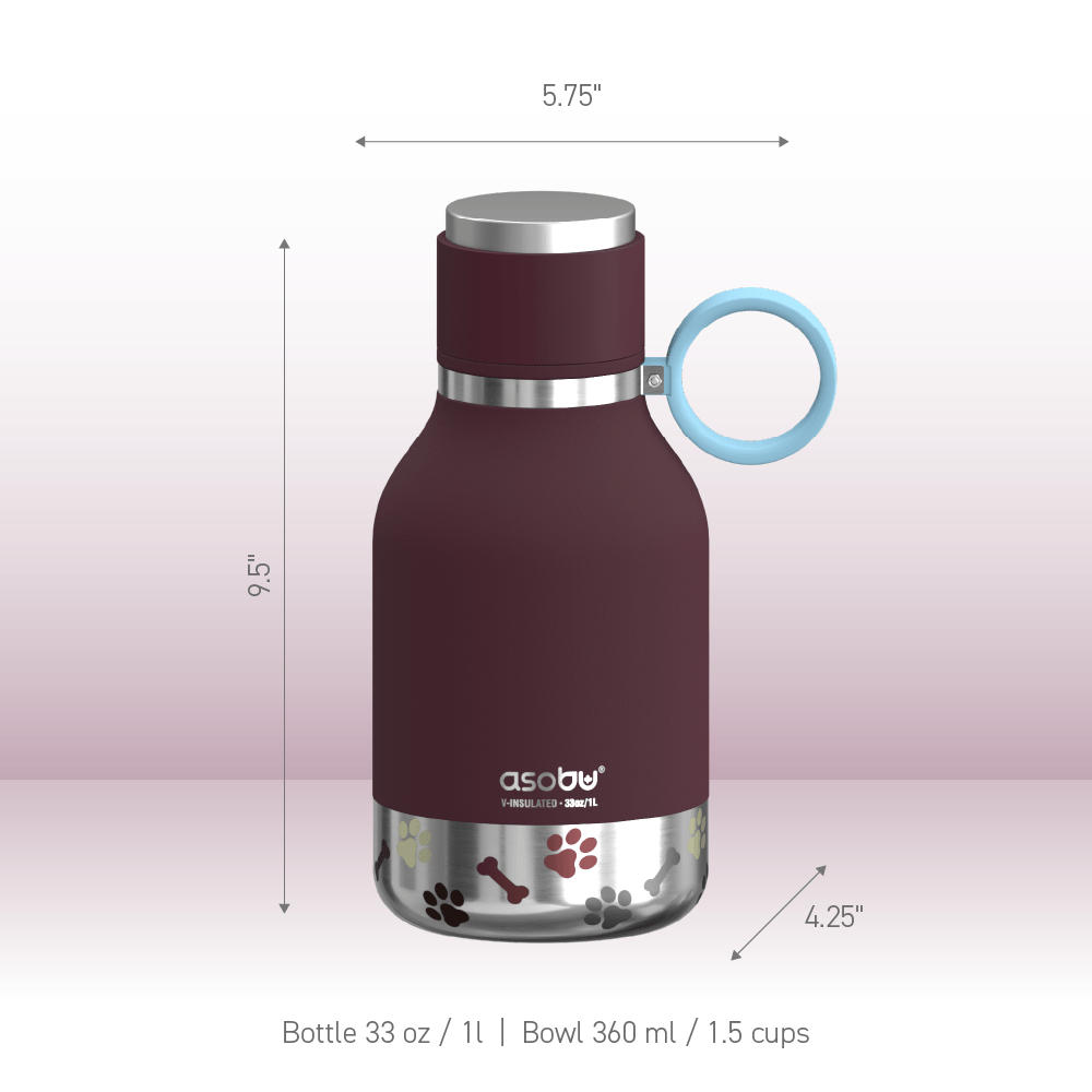 Burgundy Dog Bowl Bottle